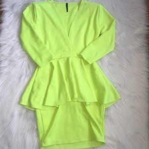 Neon peplum dress